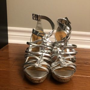 Delicious Silver High Heel Sandals
